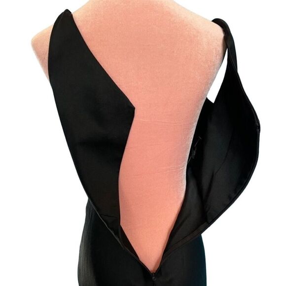 TAHARI Blk Silk Dress Long Special Occasion Holiday Party Sequins Across Bust 2 - Picture 8 of 11